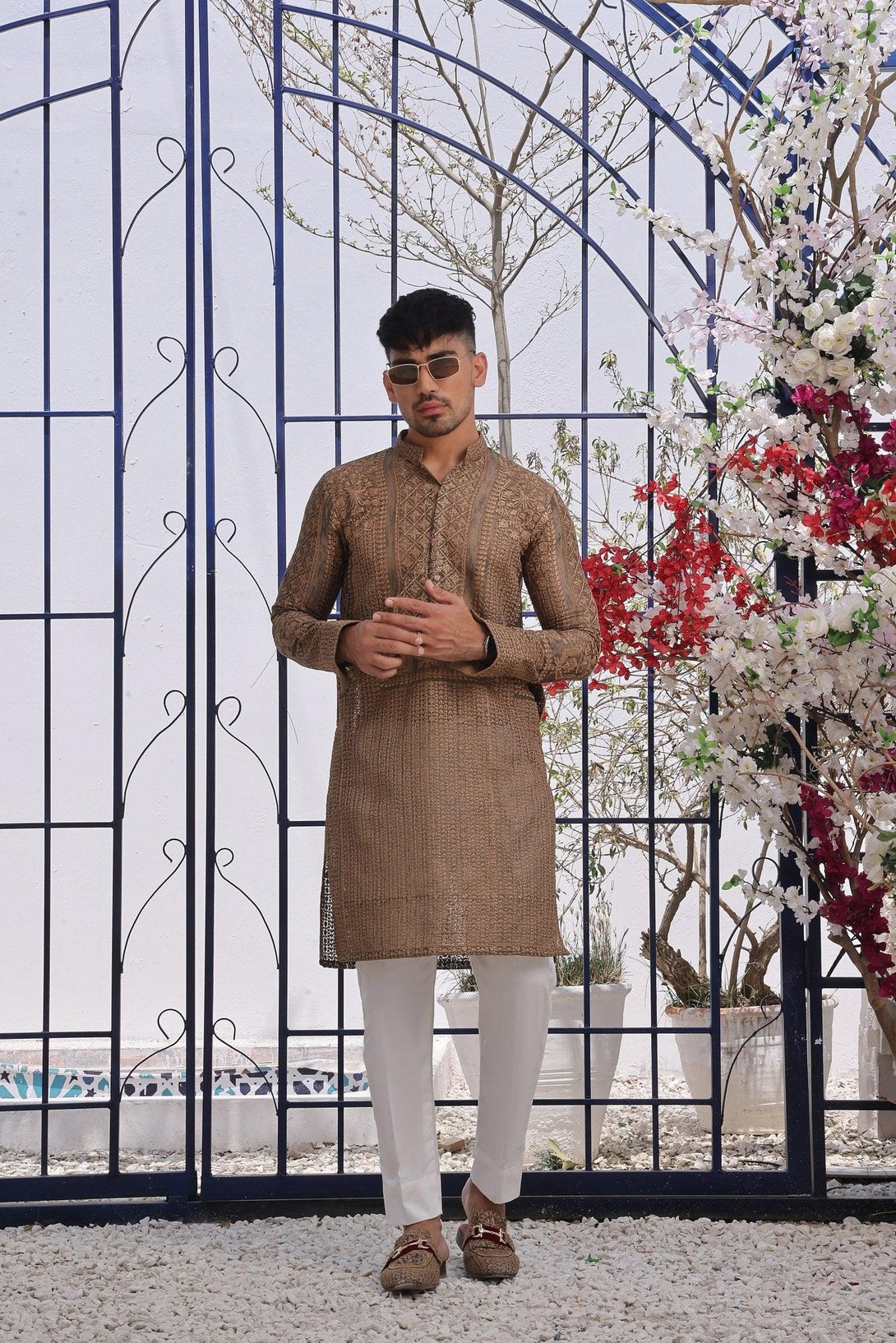 Embroidered Kurta and Pajama - ZB 1108 - Zeshan Bariwala