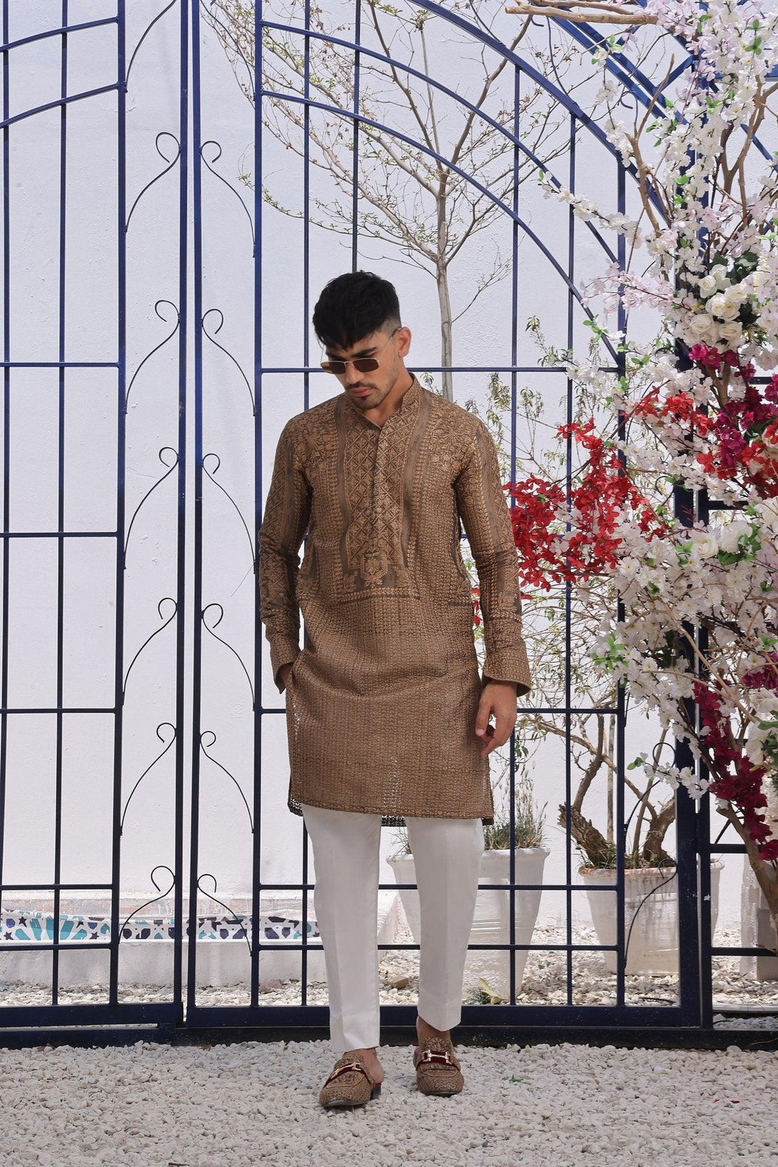 Embroidered Kurta and Pajama - ZB 1108 - Zeshan Bariwala